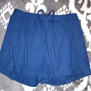 blue striped pajama shorts, // non adjustable strings //